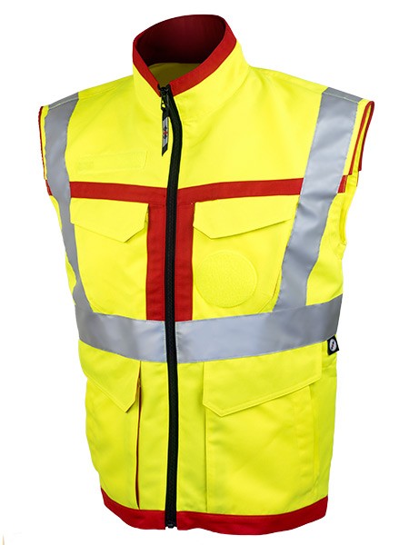 Berufsbekleidung Rettungsdienst - Weste gelb/rot